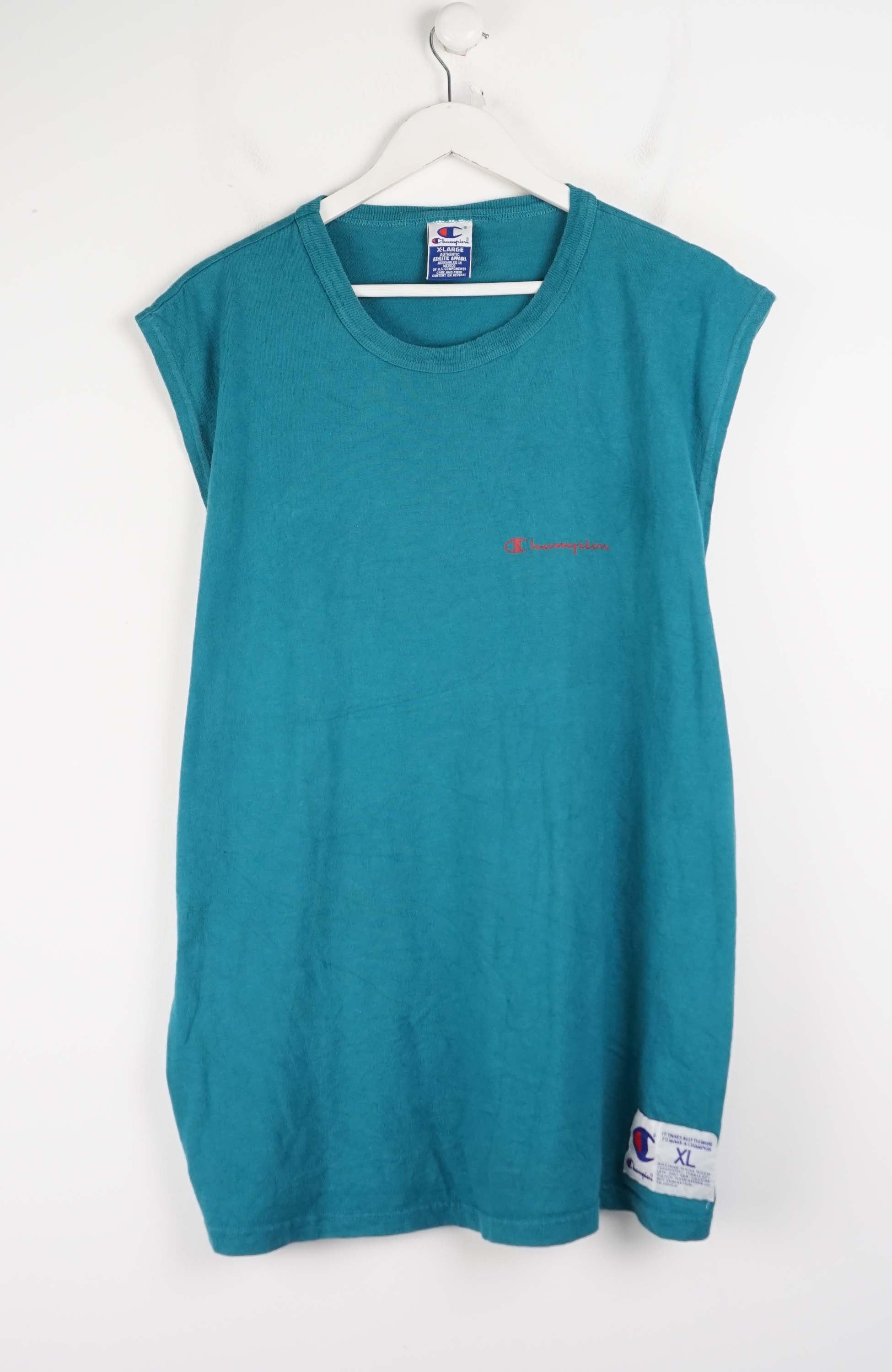 VINTAGE CHAMPION SLEEVELESS T-SHIRT (XL)