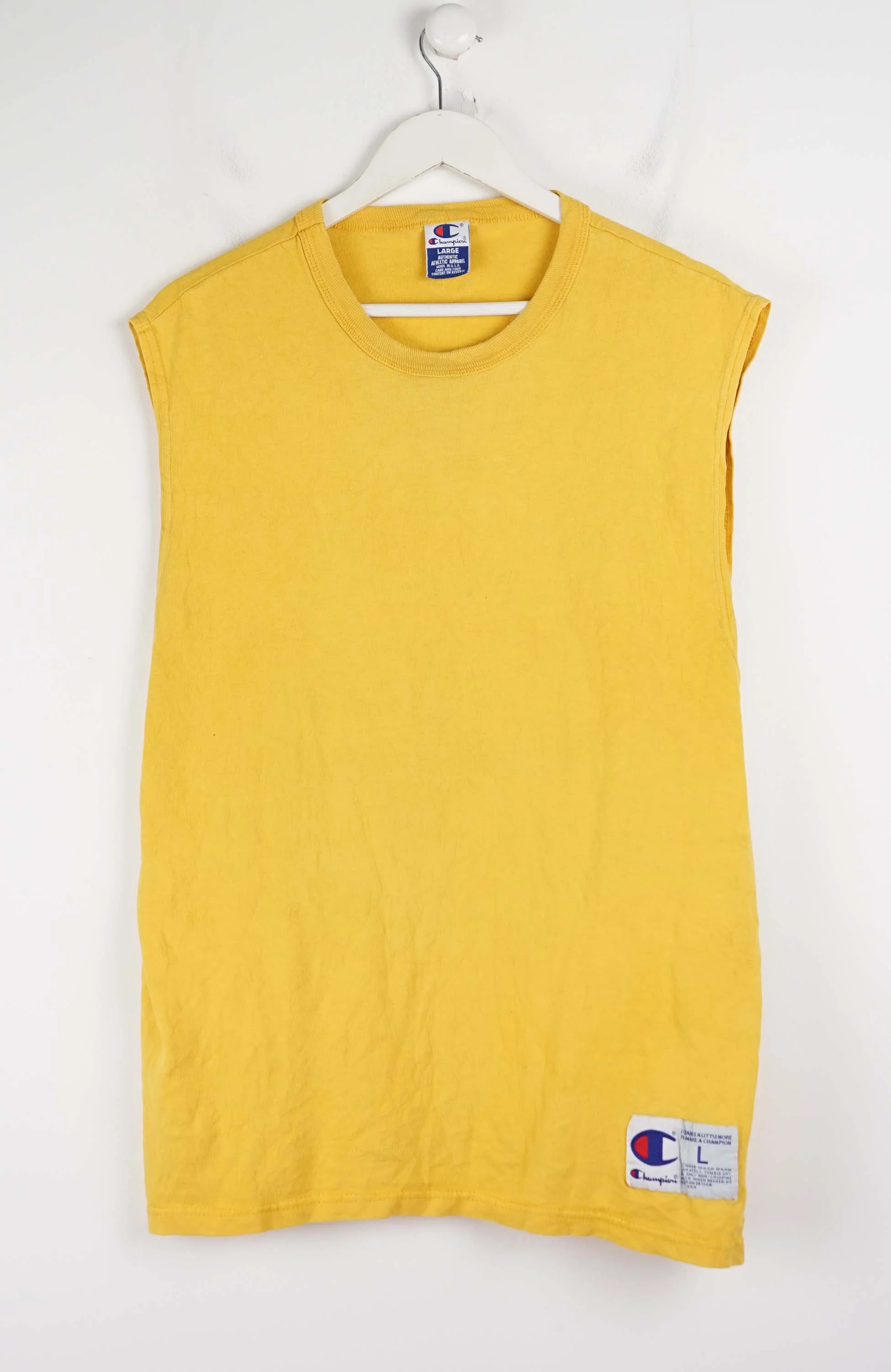 VINTAGE CHAMPION SLEEVELESS T-SHIRT (L)