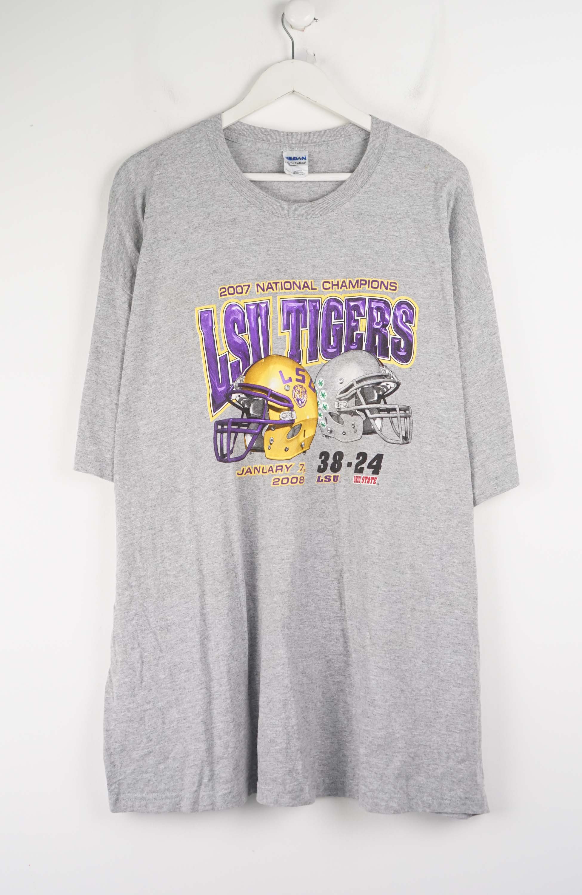 VINTAGE LSU TIGERS 2007 NATIONAL CHAMPION T-SHIRT (XXL)
